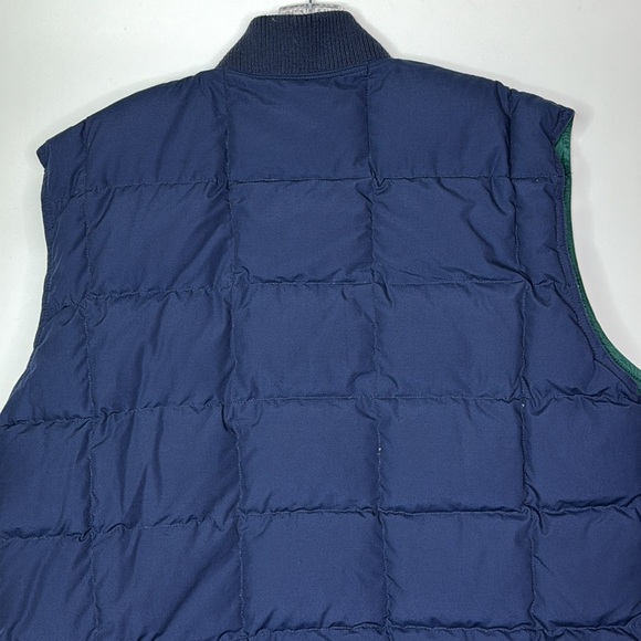 Vintage Eddie Bauer Goose Down Reversible Green Blue Puffer Vest Size Large - Picture 5 of 9